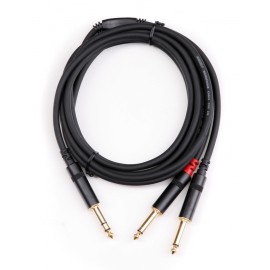 Cordial CFY 3 VPP Instrumentkabel Stereojack 6,3mm / 2 x monojack 6,3 mm (3m)