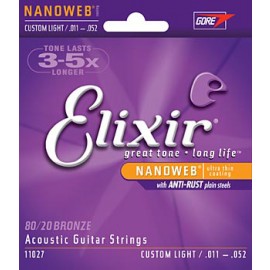 Elixer Western Snaren 011-052 Custom Light Nanoweb