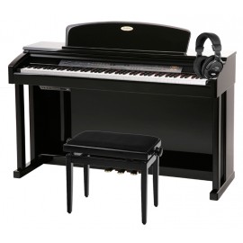 Classic Cantabile DP-99 Digitale Piano Set (zwart/hoogglans) inclusief bankje en koptelefoon