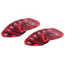 Originele Rocktile Plectrums, Red Heavy, 12 stuks
