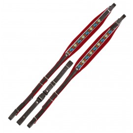 Alpenklang accordeonriem edelweis/rood voor 4-rijige accordeon