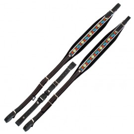 Alpenklang harmonicariem edelweiss/zwart voor harmonica's met drie rijen