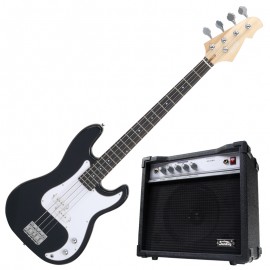 Rocktile Punsher E-Bas, zwart, Set incl. Soundking Bas versterker