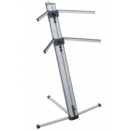 Classic Cantabile KS-100 dubbele Keyboardstandaard, zilver