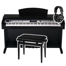 Classic Cantabile DP-400F digitale pianoset, zwart hoogglans, inclusief bankje en hoofdtelefoon