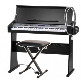FunKey DP-61 II digitale pianoset met standaard, zwart, inclusief bankje en hoofdtelefoon