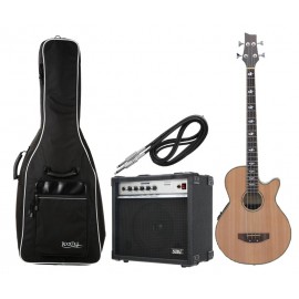 Classic Cantabile Acoustische Basgitaar, complete set met gigbag, versterker en kabel