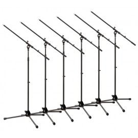 Pronomic MS-15 microfoonstatief met zwenkarm 6x set