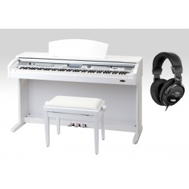 Classic Cantabile DP-400F digitale pianoset, wit hoogglans, inclusief bankje en hoofdtelefoon