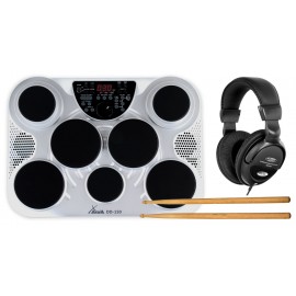 XDrum DD-150 E-Percussionset met hoofdtelefoon en drumsticks, zilver