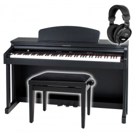 Steinmayer digitale pianoset, mat zwart, inclusief bankje en hoofdtelefoon