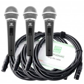 Pronomic DM-58 vocaal microfoon met schakelaar 3-set inb. 3x5m XLR kabel