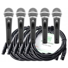 Pronomic DM-58 vocaal microfoon met schakelaar 5-set inb. 5x5m XLR kabel