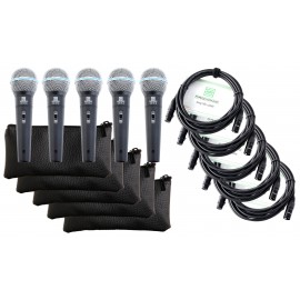 Pronomic DM-58-B vocaal microfoon met schakelaar 5-set inb. 5x5m XLR kabel