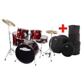 Xdrum Semi Slagwerkset 22", rood, plus tassen