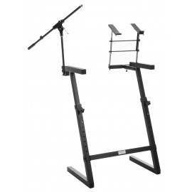 Classic Cantabile KWS-100 keyboardstandaard met microfoonstatief en laptophouder