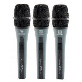 Pronomic DM-59 microfoon 3x set, klem, koffer, kabel inbegrepen
