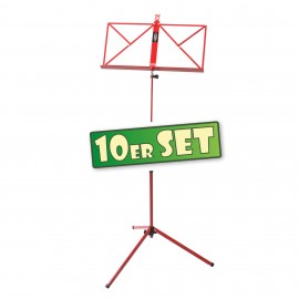 10x Set Classic Cantabile 100 muziekstandaard, rood