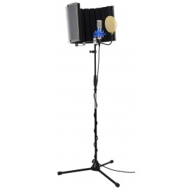 Pronomic CM-100B groot membraan microfoon complete set: statief, goudpopbeschermer, micscreen, kabel