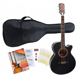 Rocktile Empire westerngitaar met pickup starter set 5-delige toebehoorset inbegrepen zwart
