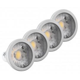4x SET Showlite LED spot COB GU10W07K30D 7 Watt, 550 Lumen, sokkel GU10, 3000 Kelvin, dimbaar