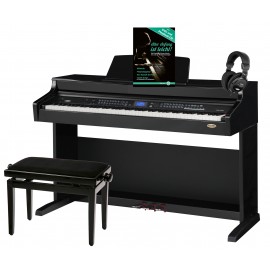 Classic Cantabile DP-A 410 SH E-Piano zwart hoogglans SET, ink. bank, koptelefoon 