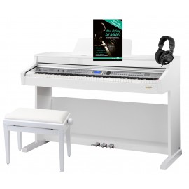 Classic Cantabile DP-A 410 WH E-Piano wit hoogglans SET, ink. bank, koptelefoon 