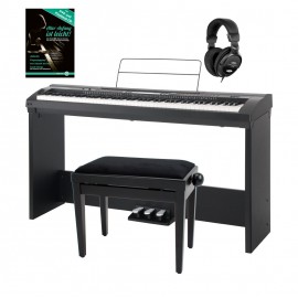 Classic Cantabile SP-250 BK podiumpiano zwart Deluxe SET inb. meubel, bank, koptelefoon
